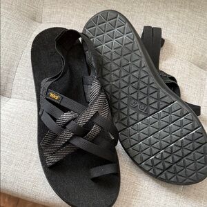 Teva Black and Gray Strappy Sandals